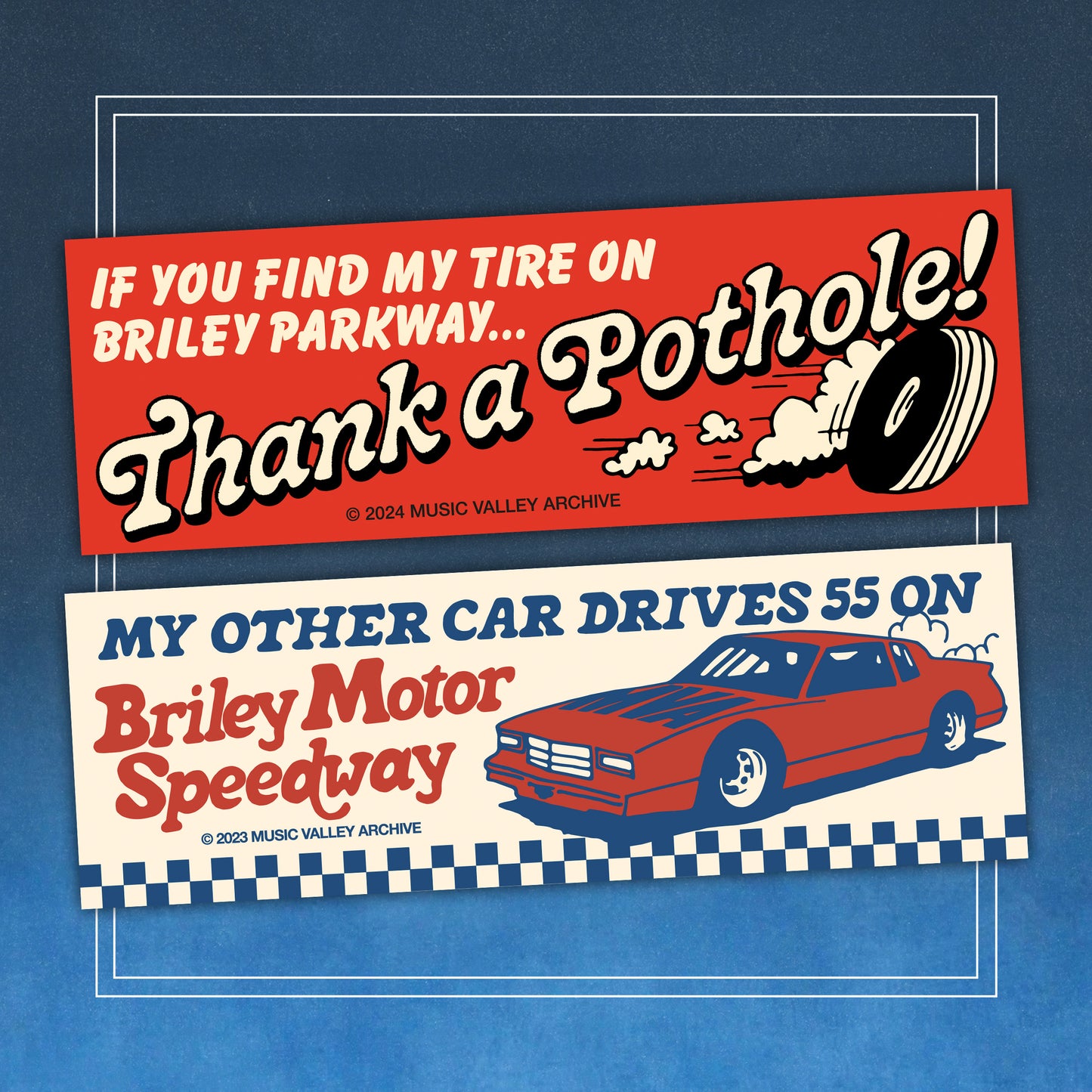 Briley Motor Speedway bumper sticker set