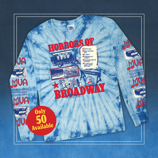 Horrors of Broadway Long Sleeve Tie Dye tee