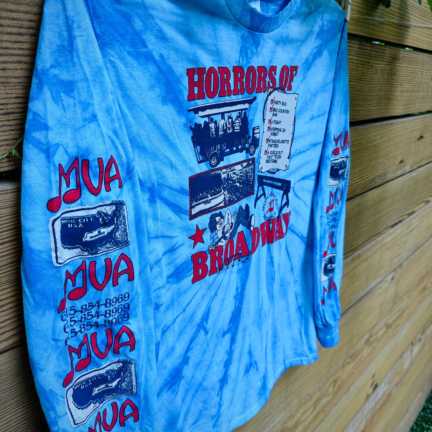 Horrors of Broadway Long Sleeve Tie Dye tee