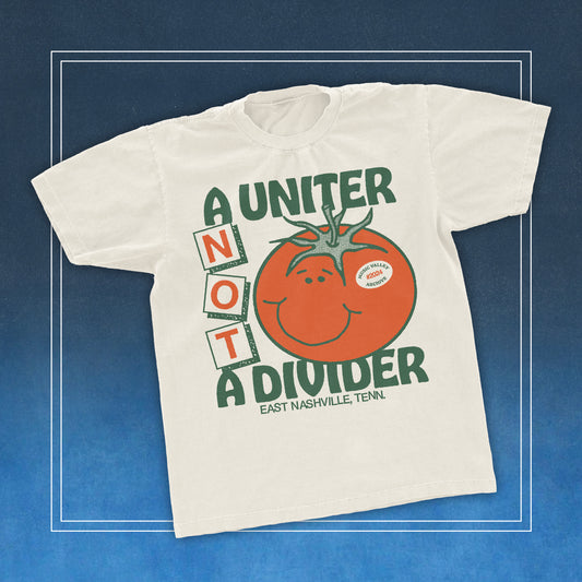 Uniter Not a Divider Tomato Art Fest tee